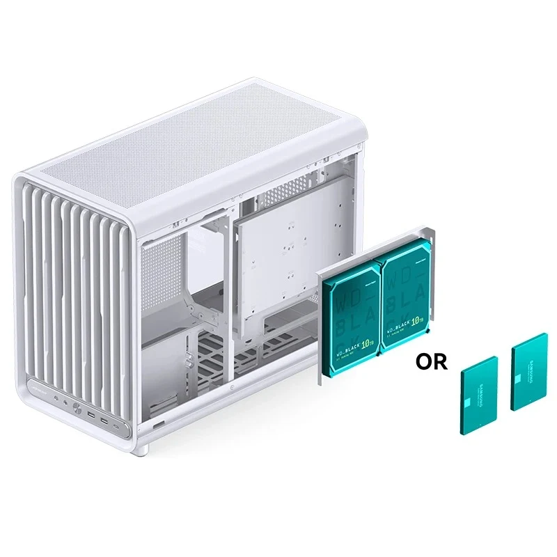 Jonsbo D33 M-ATX Computer Case (Black, White)