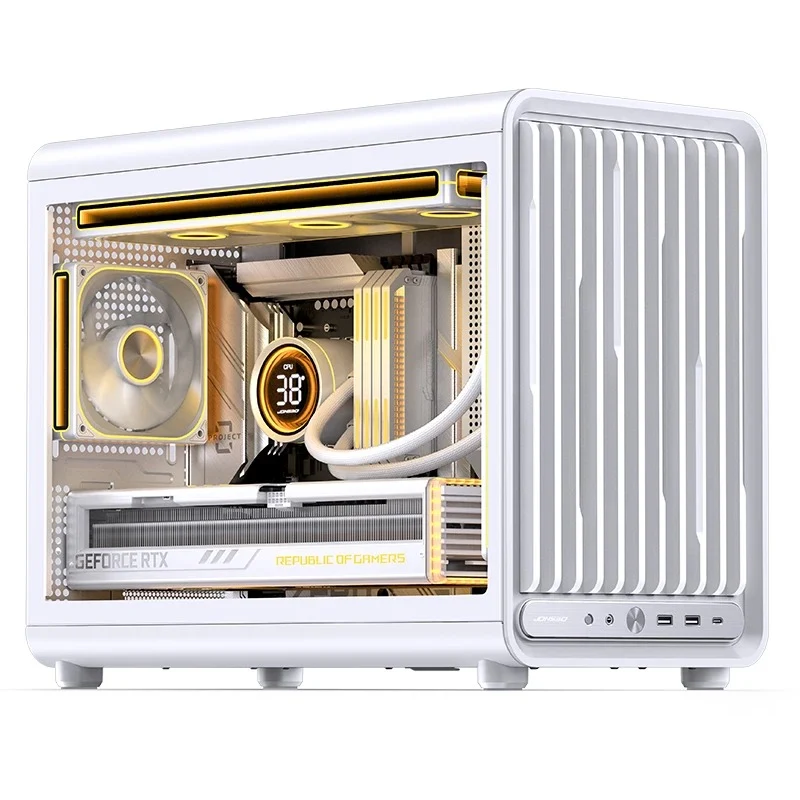 Jonsbo D33 M-ATX Computer Case (Black, White)