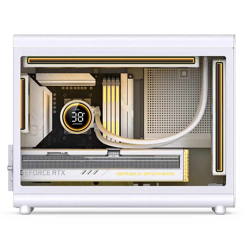Jonsbo D33 M-ATX Computer Case (Black, White)