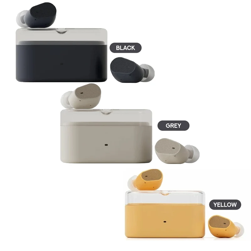 Moondrop Pudding ANC AI ENC True Wireless Hi-Fi LHDC-V 10mm Dynamic Driver Earbuds (MD-TWS-056) (Black, Grey, Yellow)