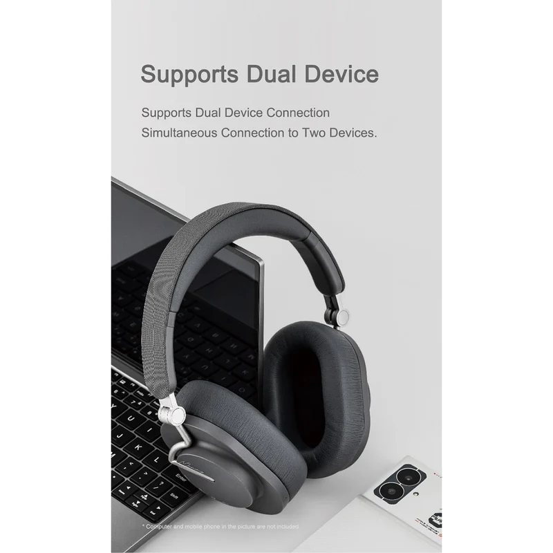 Moondrop Edge Full-Scene Immersive Series Hi-Fi Portable Wireless ANC Headphone Foldable Lightweight Headphone (Grey)