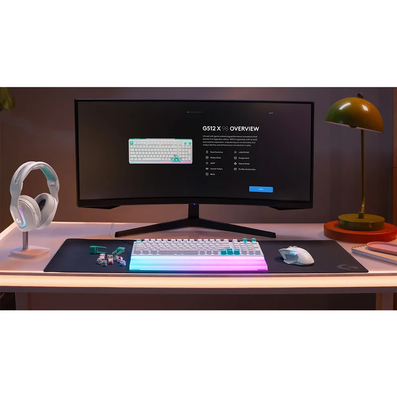 Logitech G512 X 98 Dual Swap TMR Analog/Mechanical 8k Gaming Keyboard (White) (920-014010)