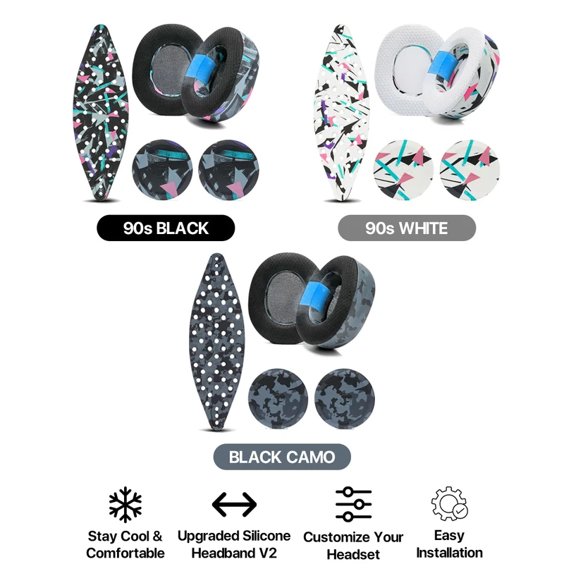 Wicked Cushions Nova Pro Wireless Mod Kit V2 (90s Black, 90s White, Black Camo) (Nova-ModKit-V2-90B, Nova-ModKit-V2-90W, Nova-ModKit-V2-BC)