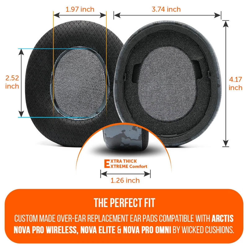 Wicked Cushions Nova Pro Wireless Mod Kit V2 (90s Black, 90s White, Black Camo) (Nova-ModKit-V2-90B, Nova-ModKit-V2-90W, Nova-ModKit-V2-BC)