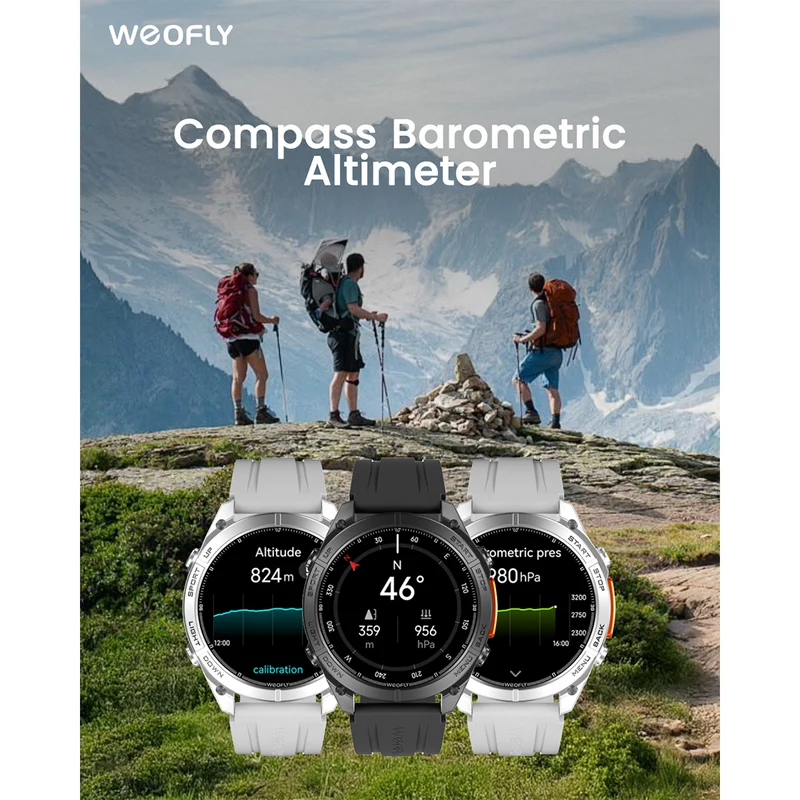 Weofly Conquer 3 Smartwatch (Black, Silver) (WFCQ654BL, WFCQ654SL)