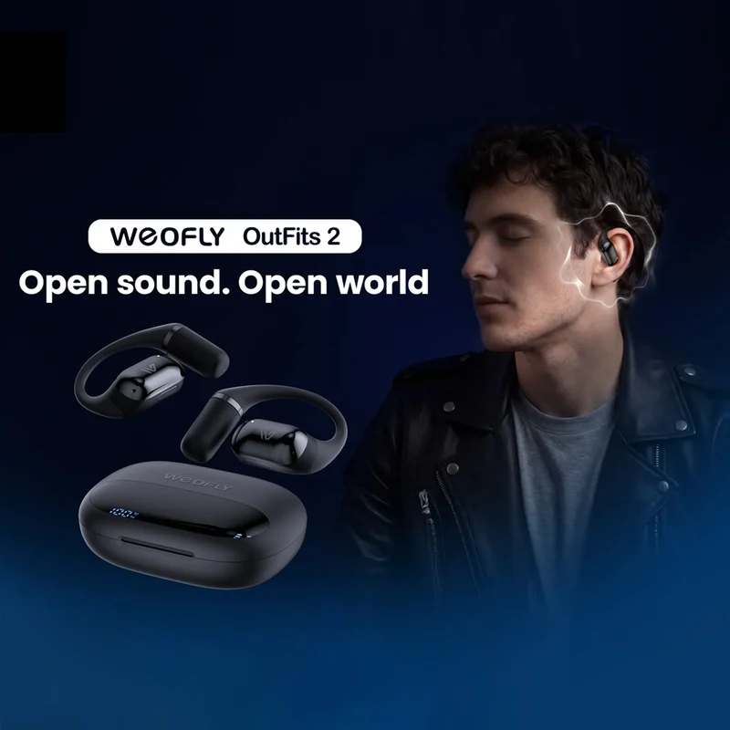 Weofly OutFits 2 Open-ear Earbuds (Black) (WFOF458BL)