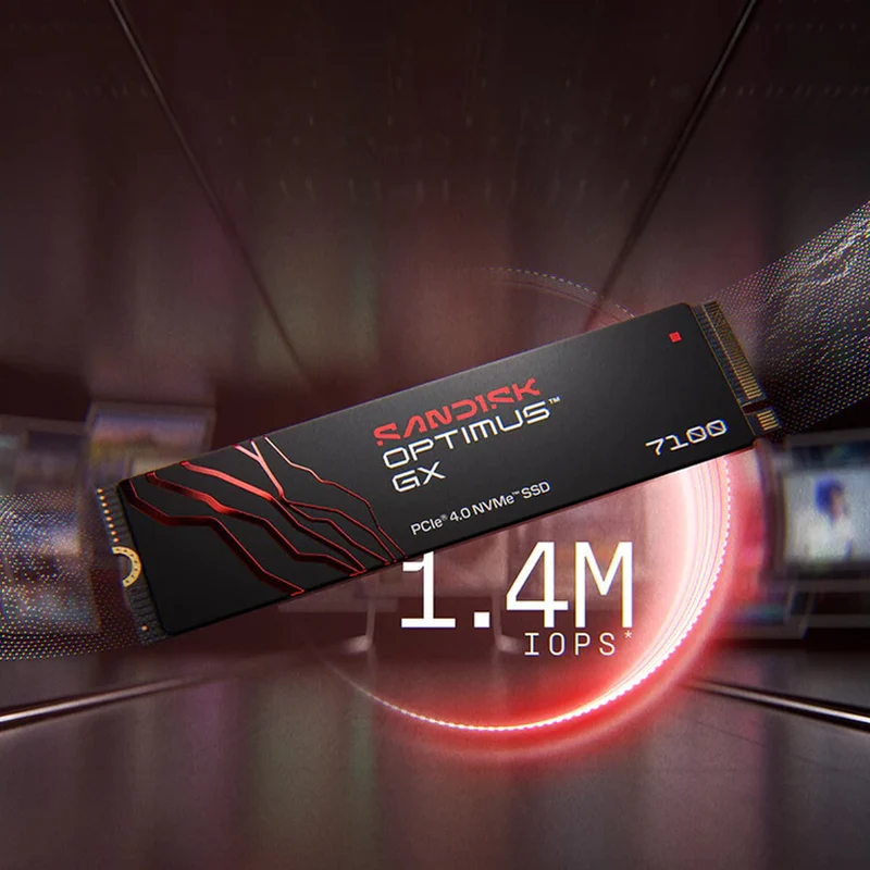 Sandisk Optimus GX 7100 7250MB/s Read M.2 2280 PCIe 4.0x4 NVMe SSD (1TB, 2TB) (SDSP71100TAN-000E0, SDSP71200TAN-000E0)
