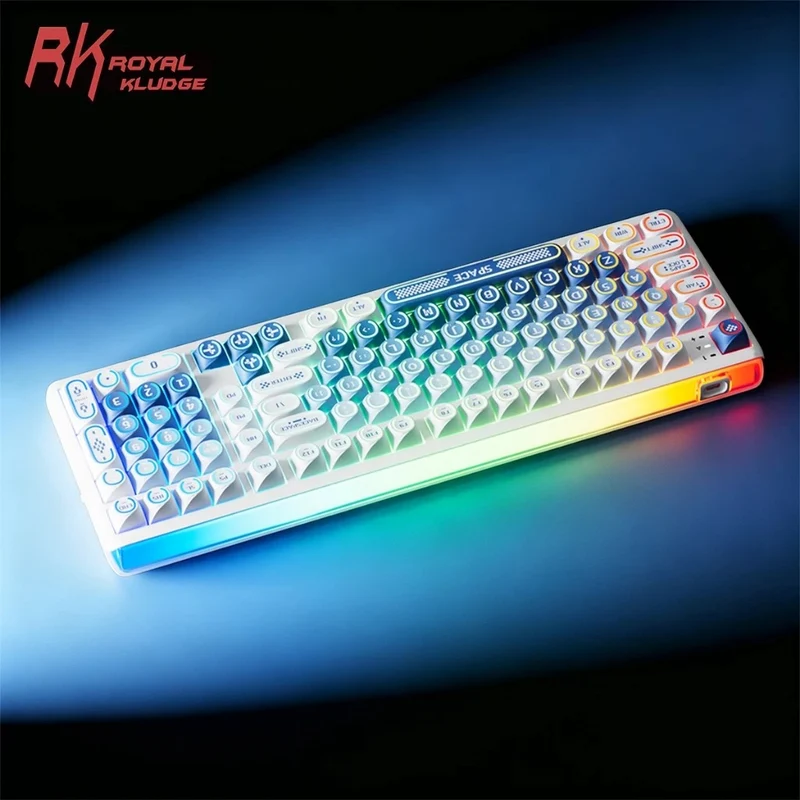 Royal Kludge RK R99 Tri-Mode RGB 101 Keys Hot-Swappable Mechanical Keyboard Halo (Cream Switch)