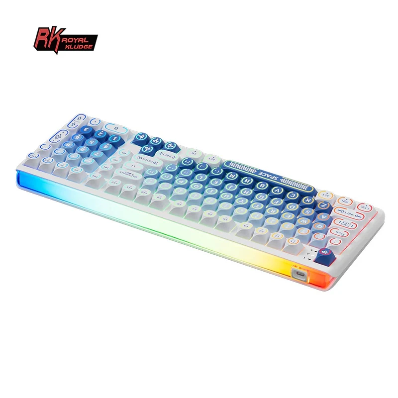 Royal Kludge RK R99 Tri-Mode RGB 101 Keys Hot-Swappable Mechanical Keyboard Halo (Cream Switch)