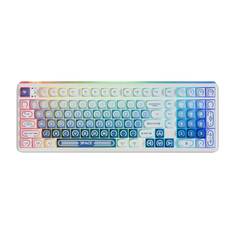Royal Kludge RK R99 Tri-Mode RGB 101 Keys Hot-Swappable Mechanical Keyboard Halo (Cream Switch)