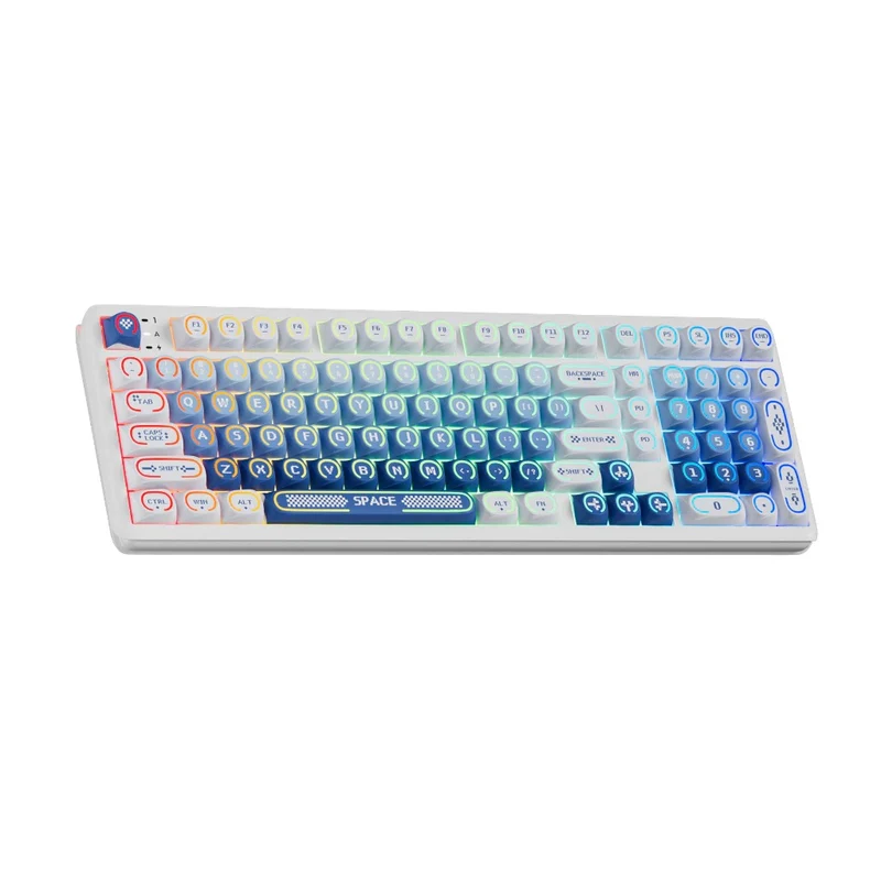 Royal Kludge RK R99 Tri-Mode RGB 101 Keys Hot-Swappable Mechanical Keyboard Halo (Cream Switch)