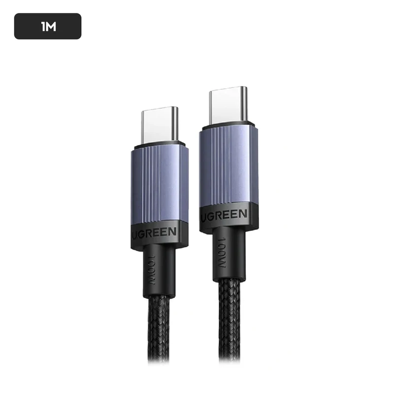 Ugreen USB-C to USB-C 5A/100W PD Fast Charging Braided Cable - (Space Gray) (0.5m, 1m, 2m, 3m)