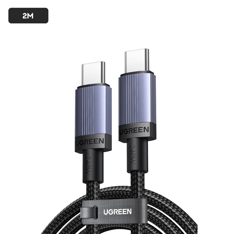 Ugreen USB-C to USB-C 5A/240W Max PD Fast Charging Braided Cable - (Space Gray) (0.5m, 1m, 2m, 3m)