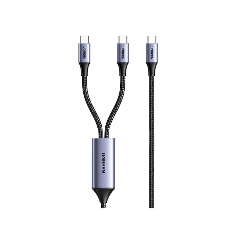 Ugreen USB-C 2-in-1 Universal 5A/140W PD Fast Charging Braided Cable - 2m (Space Gray) (L533/75733)