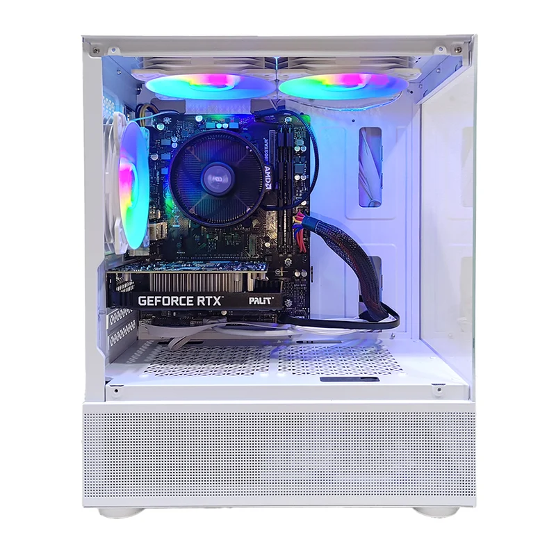 Alpha Reyna White Desktop Gaming PC | AMD Ryzen 5 5500 | 16GB (2x8GB) RAM | 512GB SSD | RTX 3050 | Windows 11 Pro