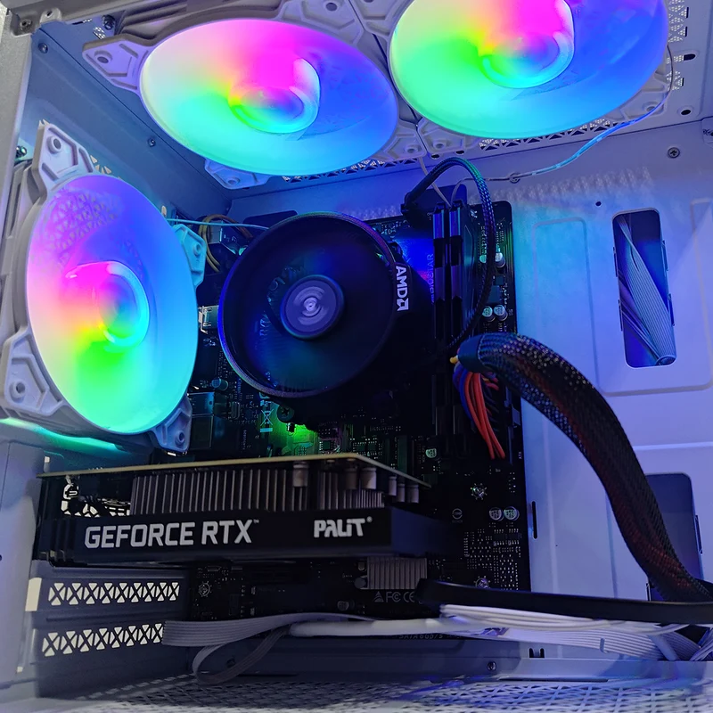 Alpha Reyna White Desktop Gaming PC | AMD Ryzen 5 5500 | 16GB (2x8GB) RAM | 512GB SSD | RTX 3050 | Windows 11 Pro