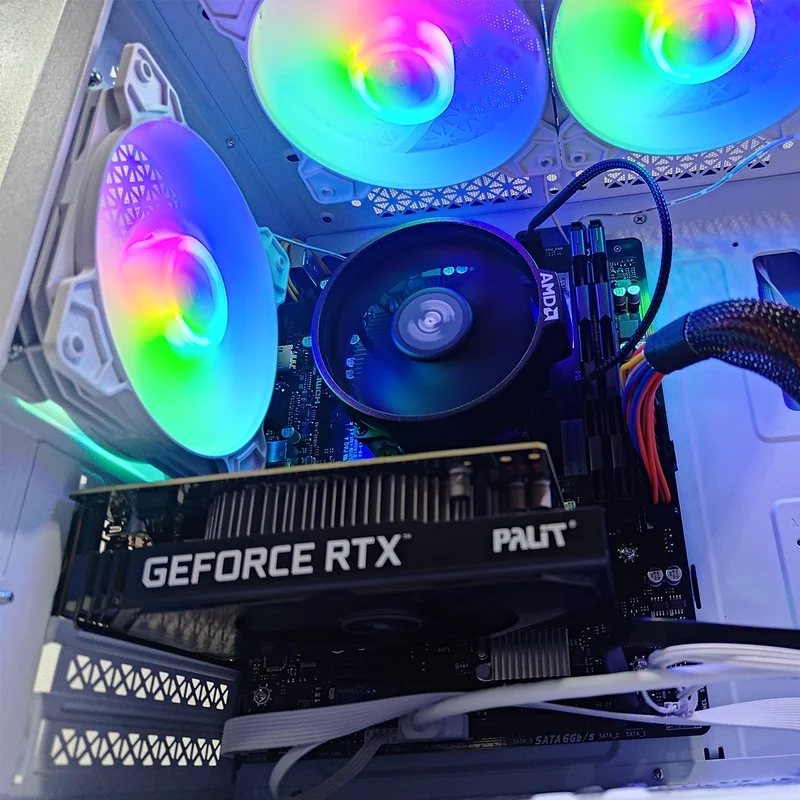 Alpha Reyna White Desktop Gaming PC | AMD Ryzen 5 5500 | 16GB (2x8GB) RAM | 512GB SSD | RTX 3050 | Windows 11 Pro