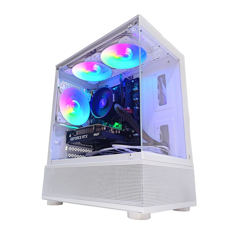 Alpha Reyna White Desktop Gaming PC | AMD Ryzen 5 5500 | 16GB (2x8GB) RAM | 512GB SSD | RTX 3050 | Windows 11 Pro