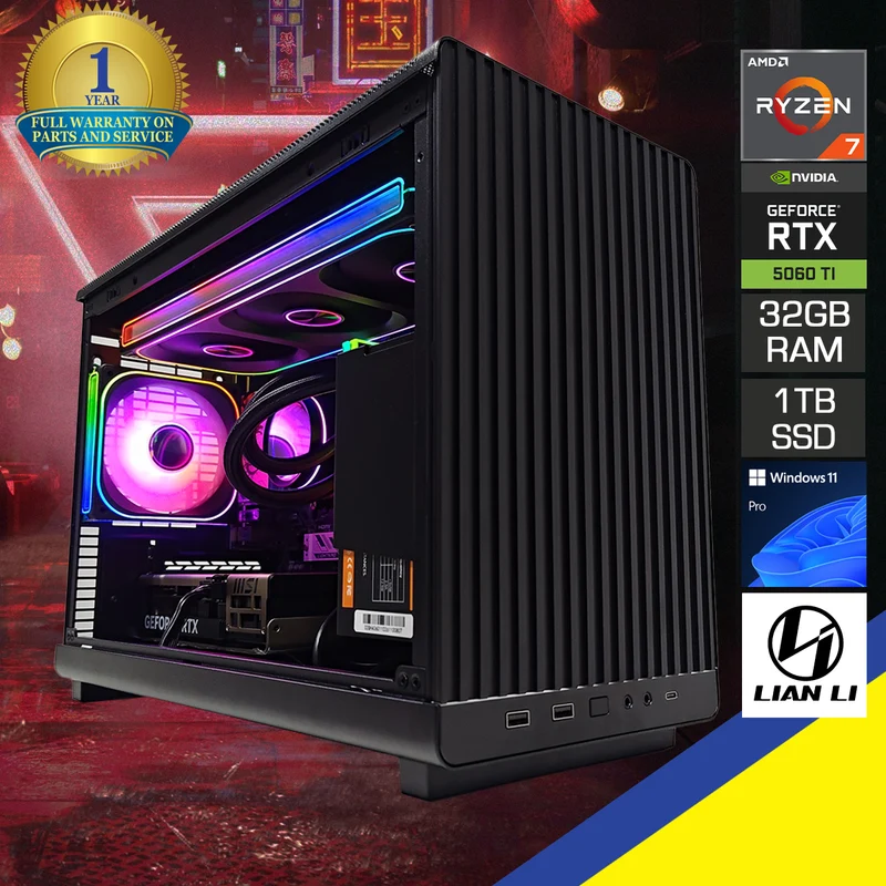 Sophos A3X Black Desktop Gaming PC | AMD Ryzen 7 9700X | 32GB (2x16GB) RAM | 1TB SSD | RTX 5060 Ti | Windows 11 Pro