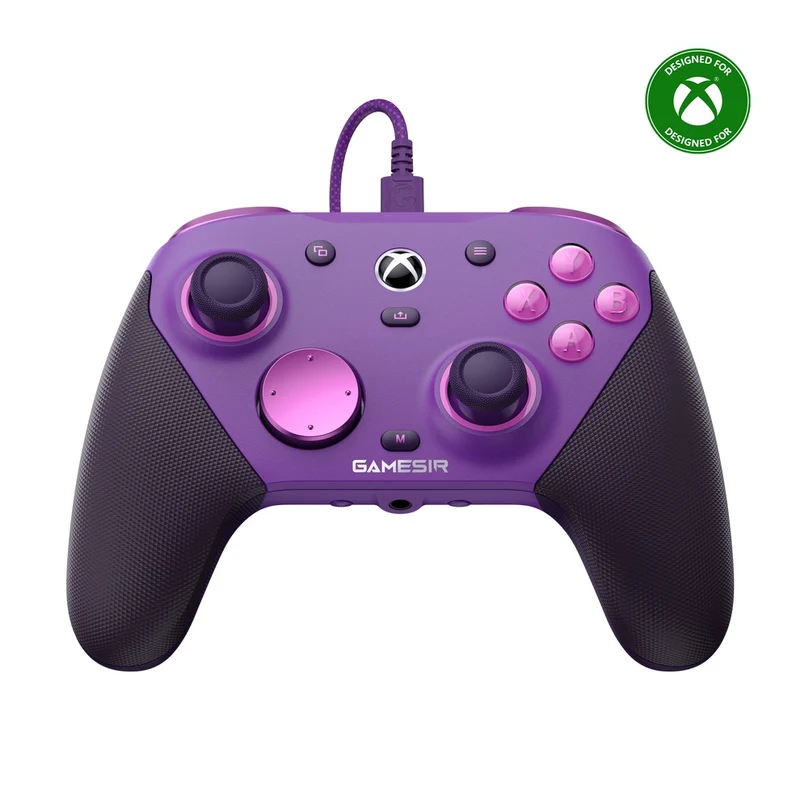 GameSir G7 Pro Tri-Mode Wired/ Wireless Gaming Controller for Xbox / Mobile / PC (Plum Purple, Orange Amber Flame)