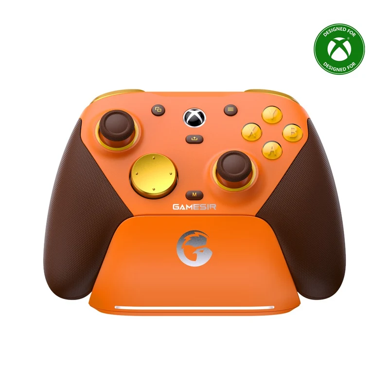 GameSir G7 Pro Tri-Mode Wired/ Wireless Gaming Controller for Xbox / Mobile / PC (Plum Purple, Orange Amber Flame)