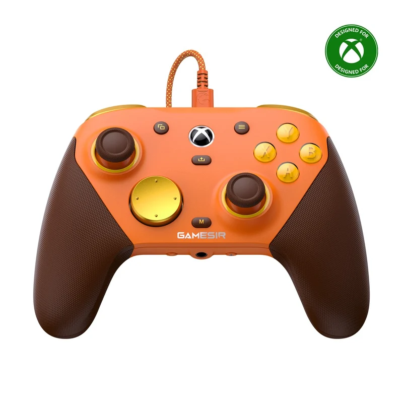 GameSir G7 Pro Tri-Mode Wired/ Wireless Gaming Controller for Xbox / Mobile / PC (Plum Purple, Orange Amber Flame)