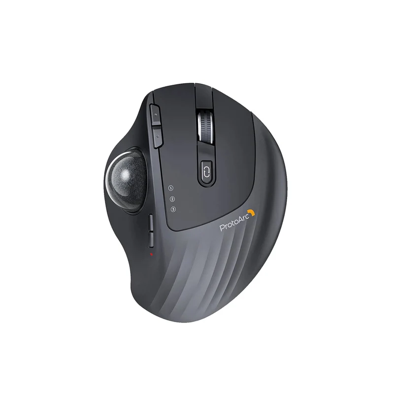 ProtoArc EM01 NL Ergonomic Wireless Trackball Mouse (Black + Grey Ball) (CP014935)