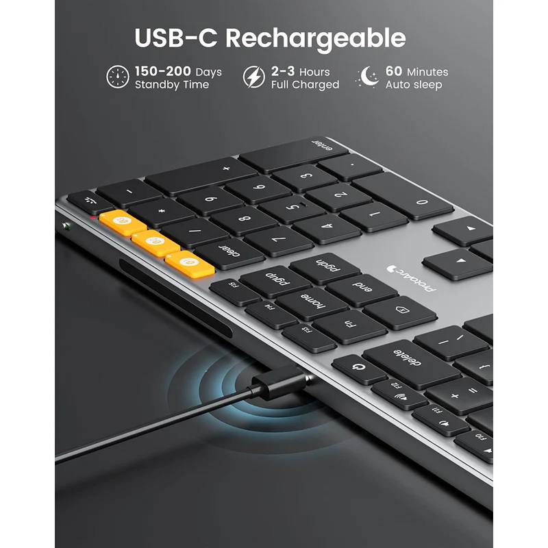 ProtoArc K110-A Full Size Backlit Aluminum Bluetooth Keyboard for Mac (Space Grey) (CP016741)