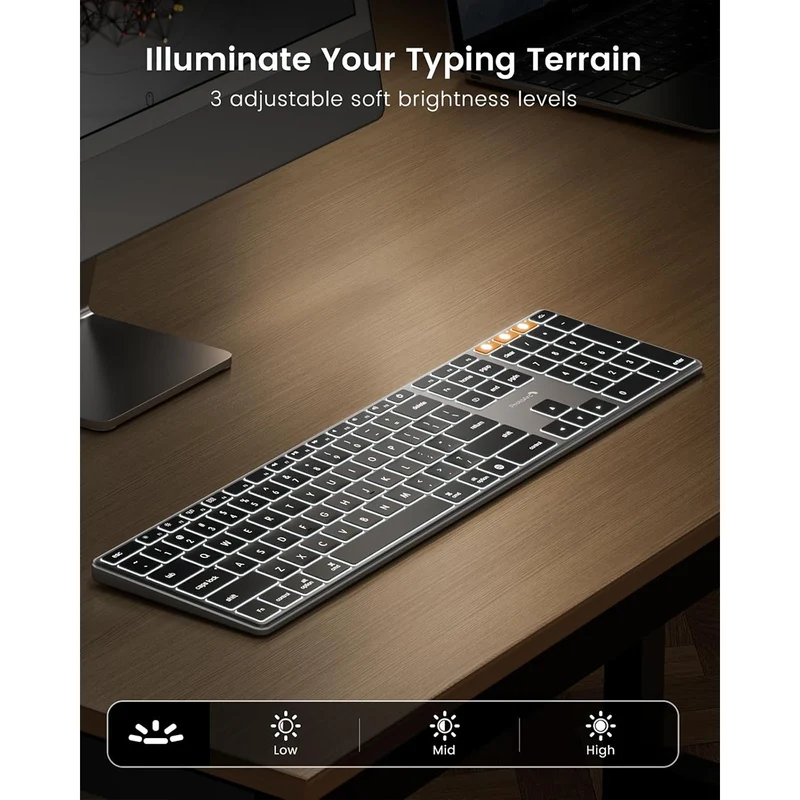 ProtoArc K110-A Full Size Backlit Aluminum Bluetooth Keyboard for Mac (Space Grey) (CP016741)