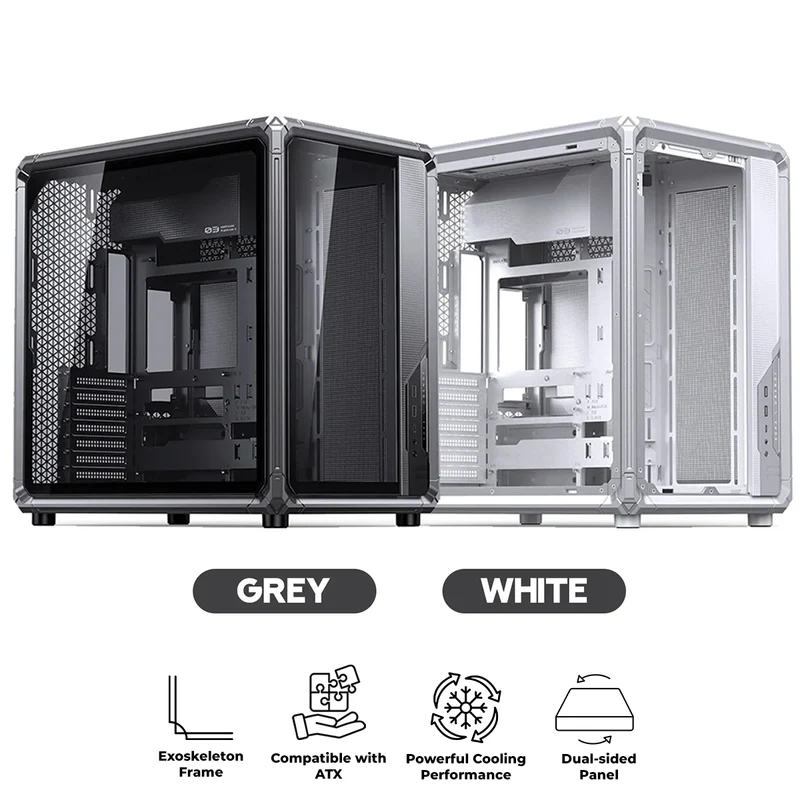 Jonsbo X400 ATX Computer Case (Grey, White)