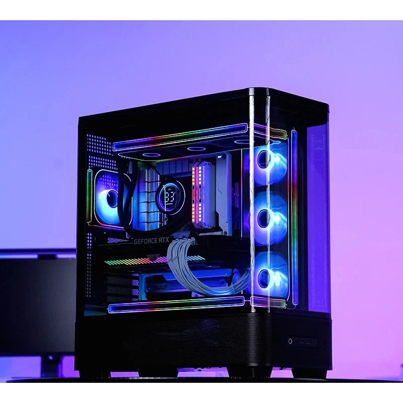 Jonsbo TK-5 ATX Computer Case (Black, White)