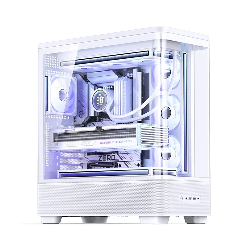 Jonsbo TK-5 ATX Computer Case (Black, White)