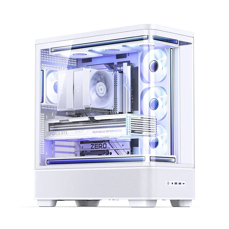Jonsbo TK-5 ATX Computer Case (Black, White)