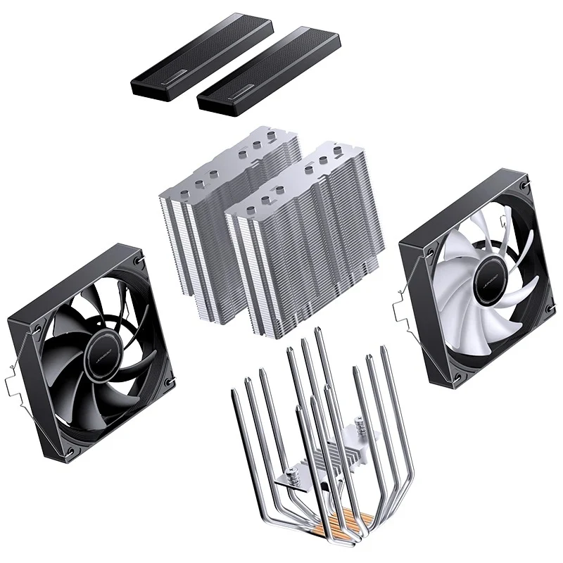 Jonsbo CB80 ARGB Dual-Tower CPU Cooler (Black, White)