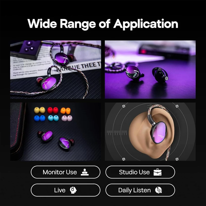7Hz x Crinacle Salnotes Dioko HiFi 14.6mm Planar Diaphragm Driver with CNC Aviation-Grade Aluminum Case, Detachable 4-Core Litz OCC Copper Cable In-Ear Earphone