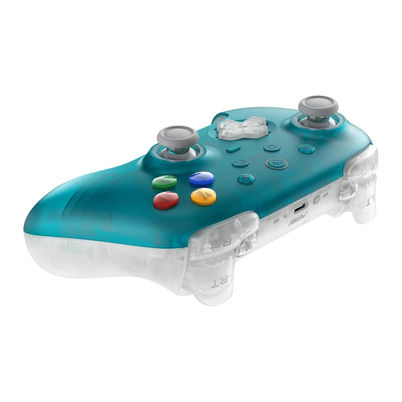 8BitDo Ultimate 2 Wireless Controller with TMR Joysticks, Switchable Hall Effect/ Tactile Triggers, RGB Fire Ring, 8Speed Wireless Tech with Charging Dock for Windows/Android/SteamOS/Apple (Clear Blue) (81HE)