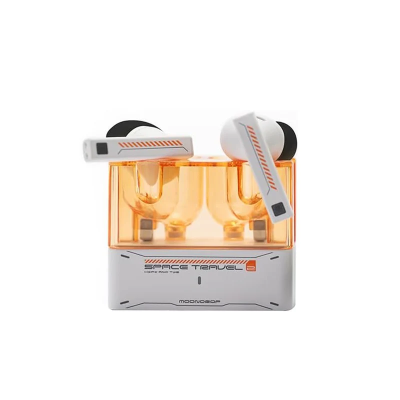 Moondrop Space Travel 2 Hi-Fi Noise-Canceling TWS Wireless Earphone Bluetooth 6.0 ANC Low-Latency Game Mode SBC/AAC (MD-TWS-046) (Black/Green, White/Orange)
