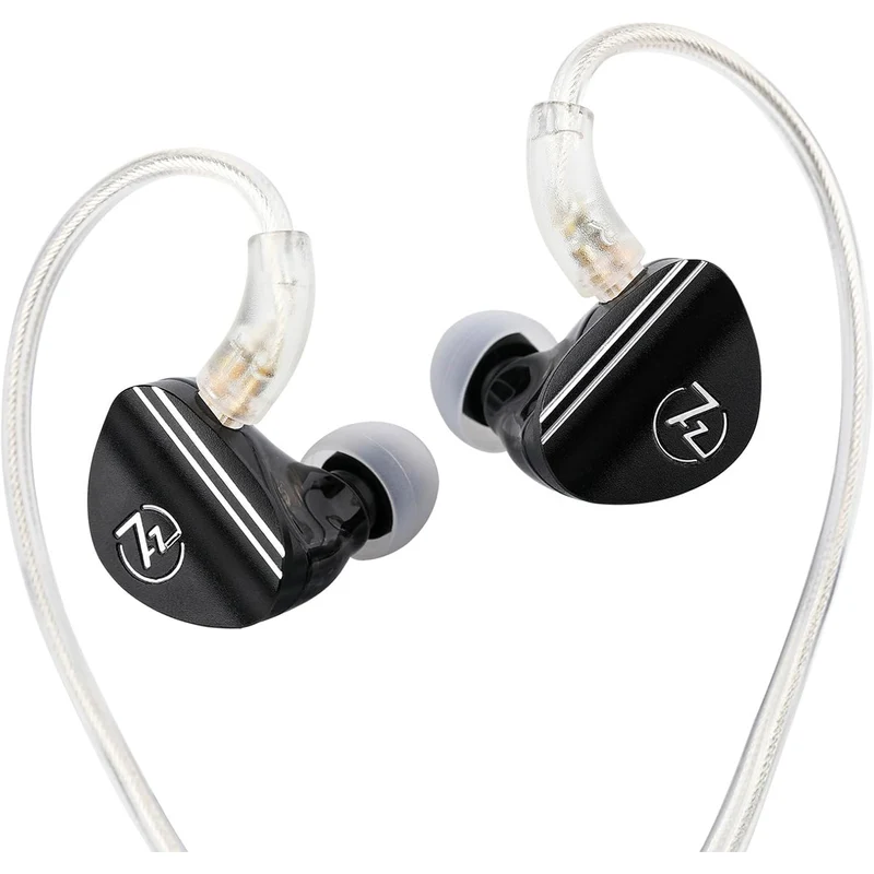 7Hz Sonus 1DD + 1BA Dual Driver with Detachable High-end Silver-Plated Ohno Continuous Casting Cable and Aluminum Back Cavity High-Fidelity In-Ear Monitor (3.5mm) (Black, Red)