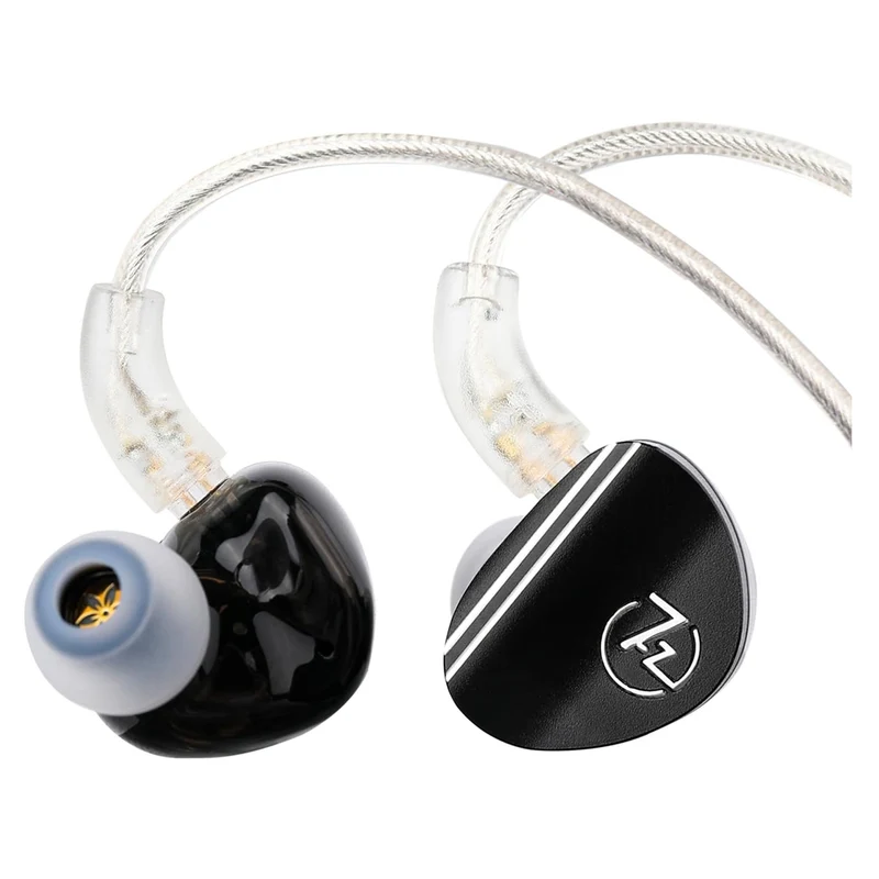 7Hz Sonus 1DD + 1BA Dual Driver with Detachable High-end Silver-Plated Ohno Continuous Casting Cable and Aluminum Back Cavity High-Fidelity In-Ear Monitor (3.5mm) (Black, Red)