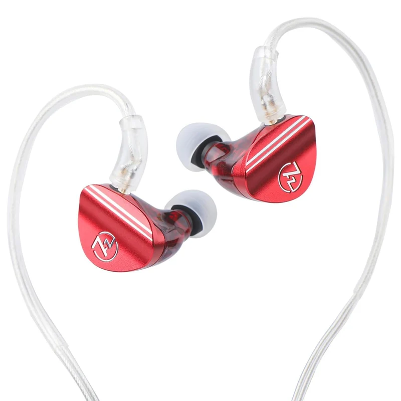 7Hz Sonus 1DD + 1BA Dual Driver with Detachable High-end Silver-Plated Ohno Continuous Casting Cable and Aluminum Back Cavity High-Fidelity In-Ear Monitor (3.5mm) (Black, Red)