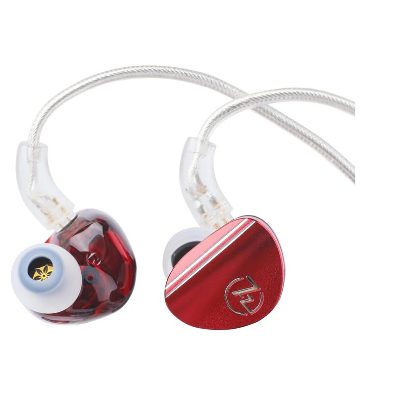 7Hz Sonus 1DD + 1BA Dual Driver with Detachable High-end Silver-Plated Ohno Continuous Casting Cable and Aluminum Back Cavity High-Fidelity In-Ear Monitor (3.5mm) (Black, Red)