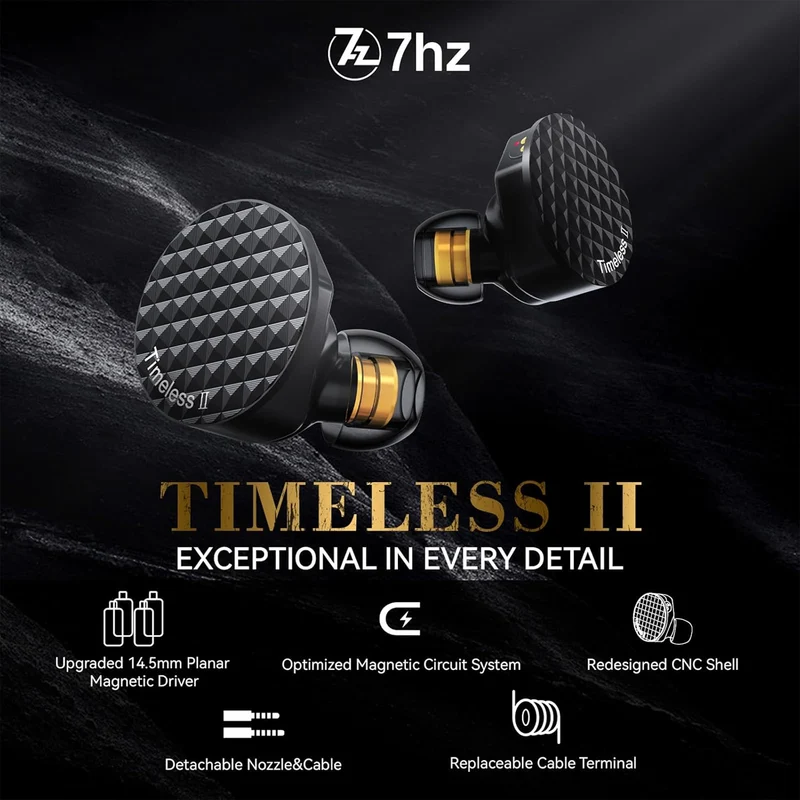 7Hz Timeless II Upgraded 14.5mm Planar Magnetic Driver with Tunable Nozzle and 7N Ohno Continuous Casting In-Ear Monitor