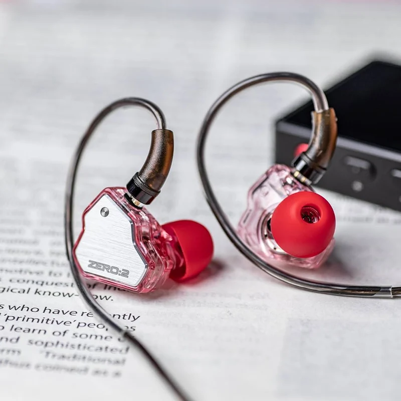 7Hz x Crinacle Zero:2 Updated 10mm Dynamic Driver with Oxygen-Free Copper In-Ear Monitor (Silver, Blue, Orange, Pink) (3.5mm, Type-C)