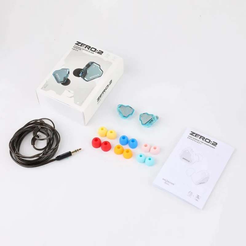 7Hz x Crinacle Zero:2 Updated 10mm Dynamic Driver with Oxygen-Free Copper In-Ear Monitor (Silver, Blue, Orange, Pink) (3.5mm, Type-C)