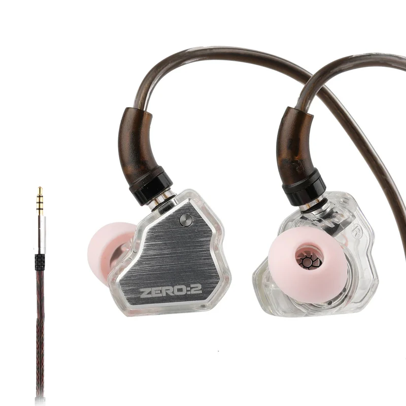 7Hz x Crinacle Zero:2 Updated 10mm Dynamic Driver with Oxygen-Free Copper In-Ear Monitor (Silver, Blue, Orange, Pink) (3.5mm, Type-C)