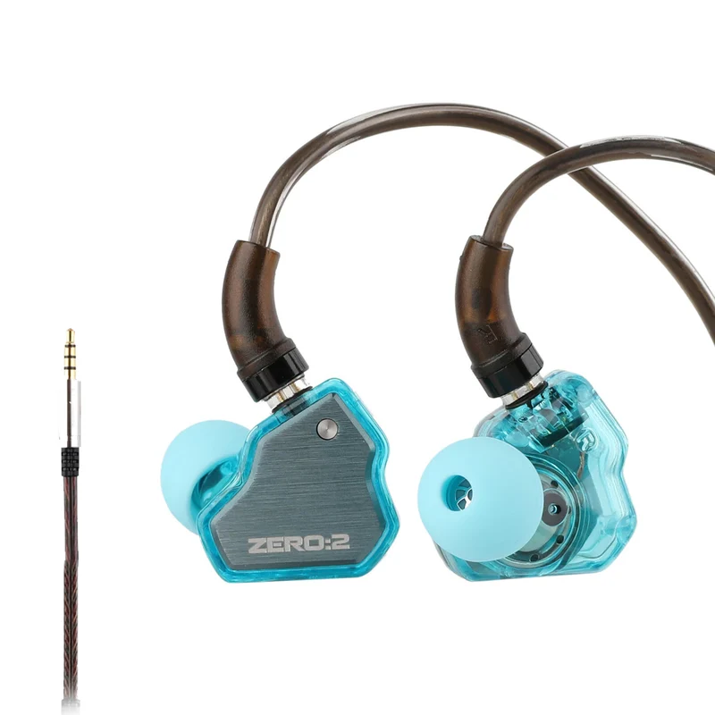 7Hz x Crinacle Zero:2 Updated 10mm Dynamic Driver with Oxygen-Free Copper In-Ear Monitor (Silver, Blue, Orange, Pink) (3.5mm, Type-C)