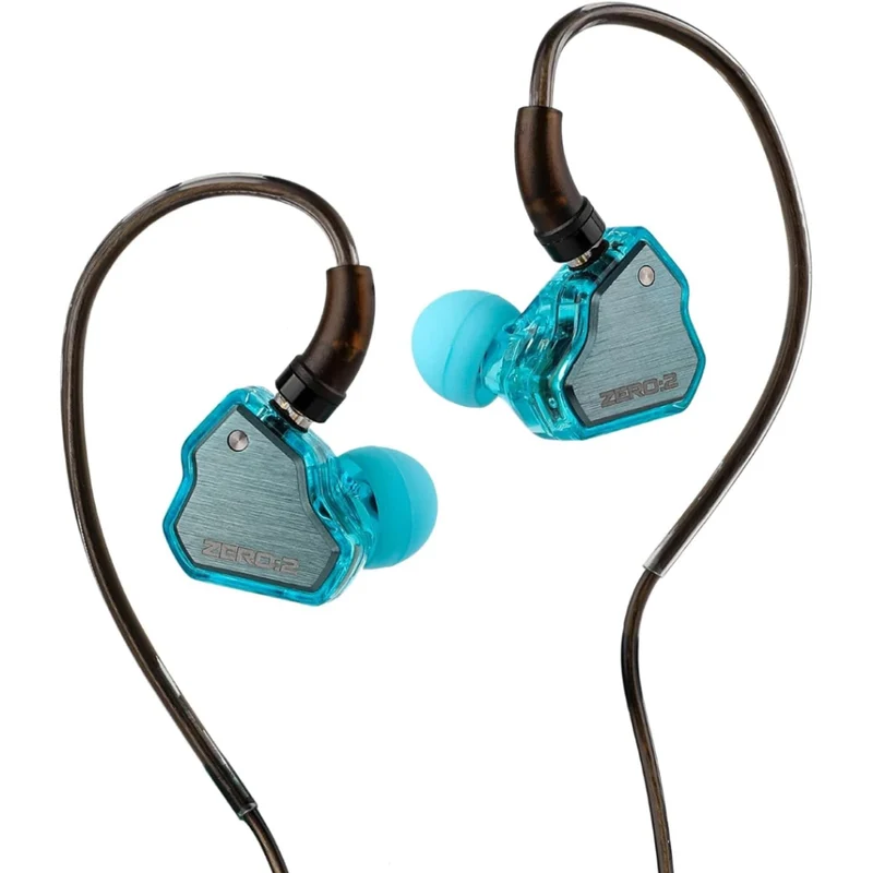 7Hz x Crinacle Zero:2 Updated 10mm Dynamic Driver with Oxygen-Free Copper In-Ear Monitor (Silver, Blue, Orange, Pink) (3.5mm, Type-C)
