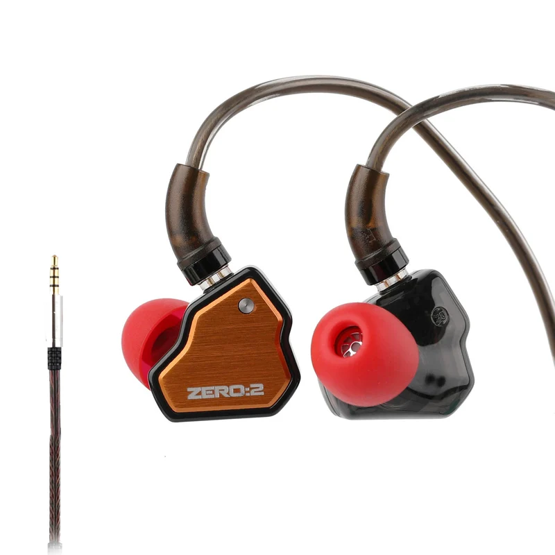 7Hz x Crinacle Zero:2 Updated 10mm Dynamic Driver with Oxygen-Free Copper In-Ear Monitor (Silver, Blue, Orange, Pink) (3.5mm, Type-C)