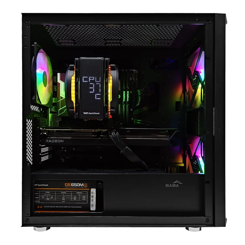 Aurora S30 Black Desktop Gaming PC | AMD Ryzen 5 9600X | 16GB (2x8GB) RAM | 1TB SSD | RX 9060 XT | Windows 11 Pro