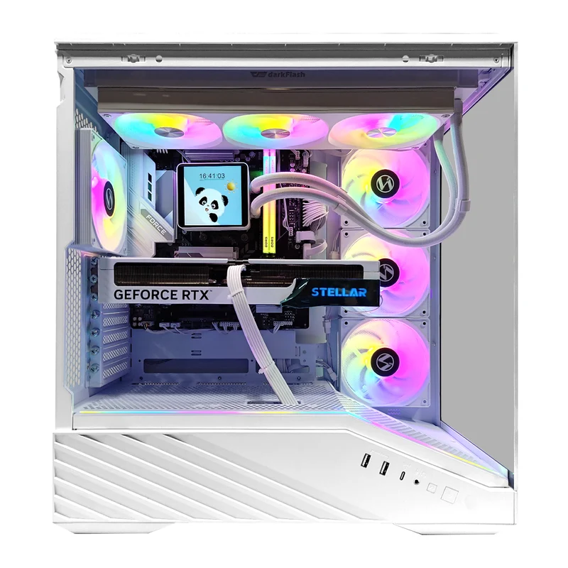 Optima Vector White Desktop Gaming PC | AMD Ryzen 7 7800X3D | 32GB (2X16GB) RAM | 1TB SSD | RTX 5070 | Windows 11 Pro